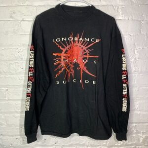 Vintage 1993 B.A.R.F. Ignorance Chaos Suicide T Shirt Thrash Metal Band Tee RARE